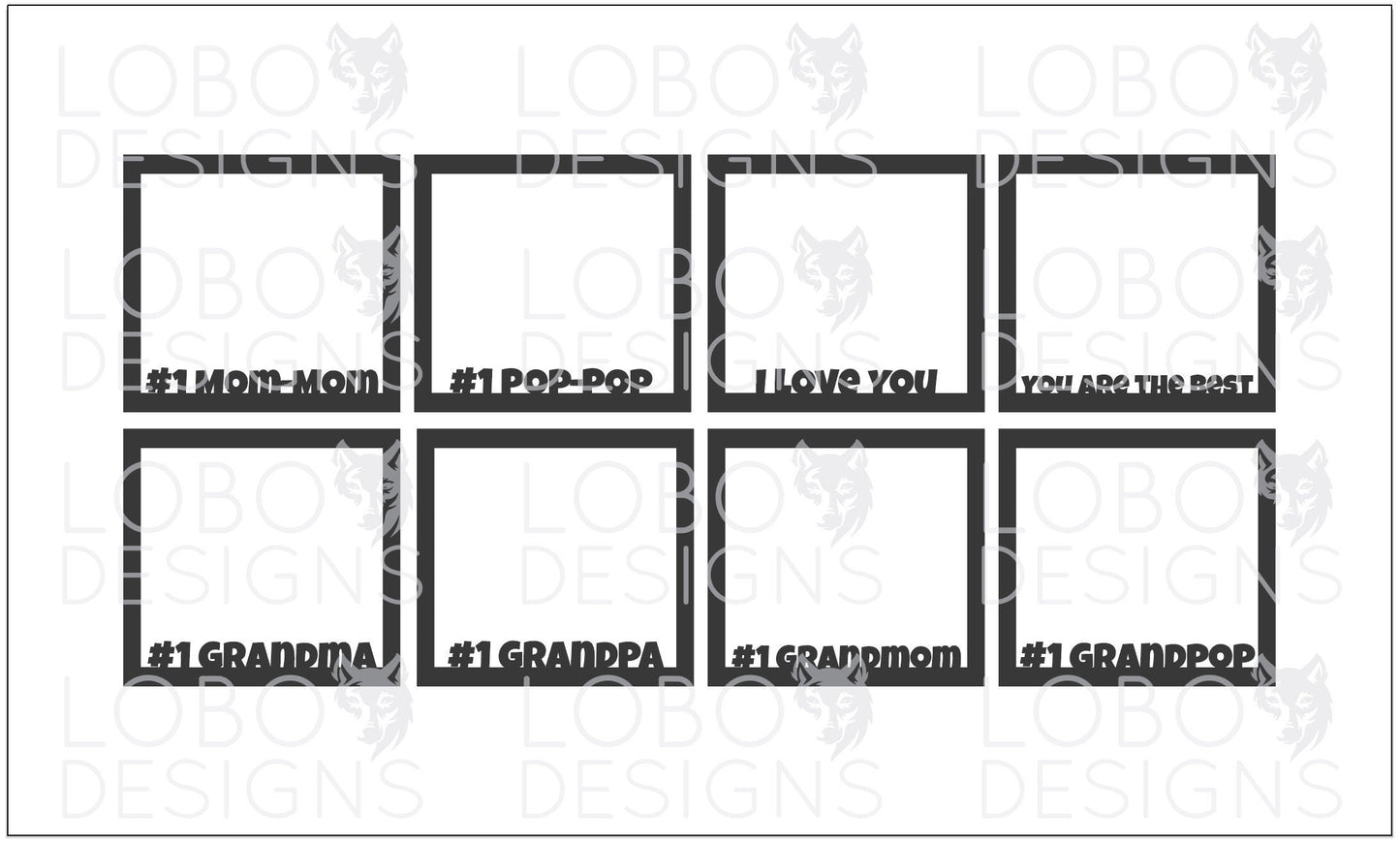 Digital Design — Grandparent Mini Stand-Up Picture Frames (seven designs included)