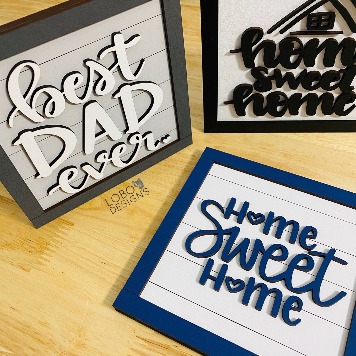 Digital Design — "Home Sweet Home" w/ Mini Shiplap Backboards and Frames