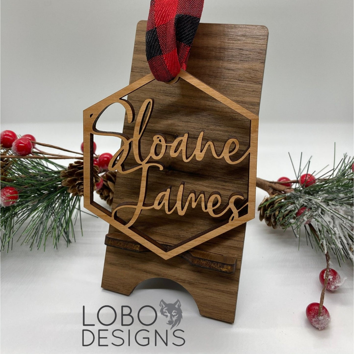 Digital Design — Hexagon Frame Ornament (add your own text)