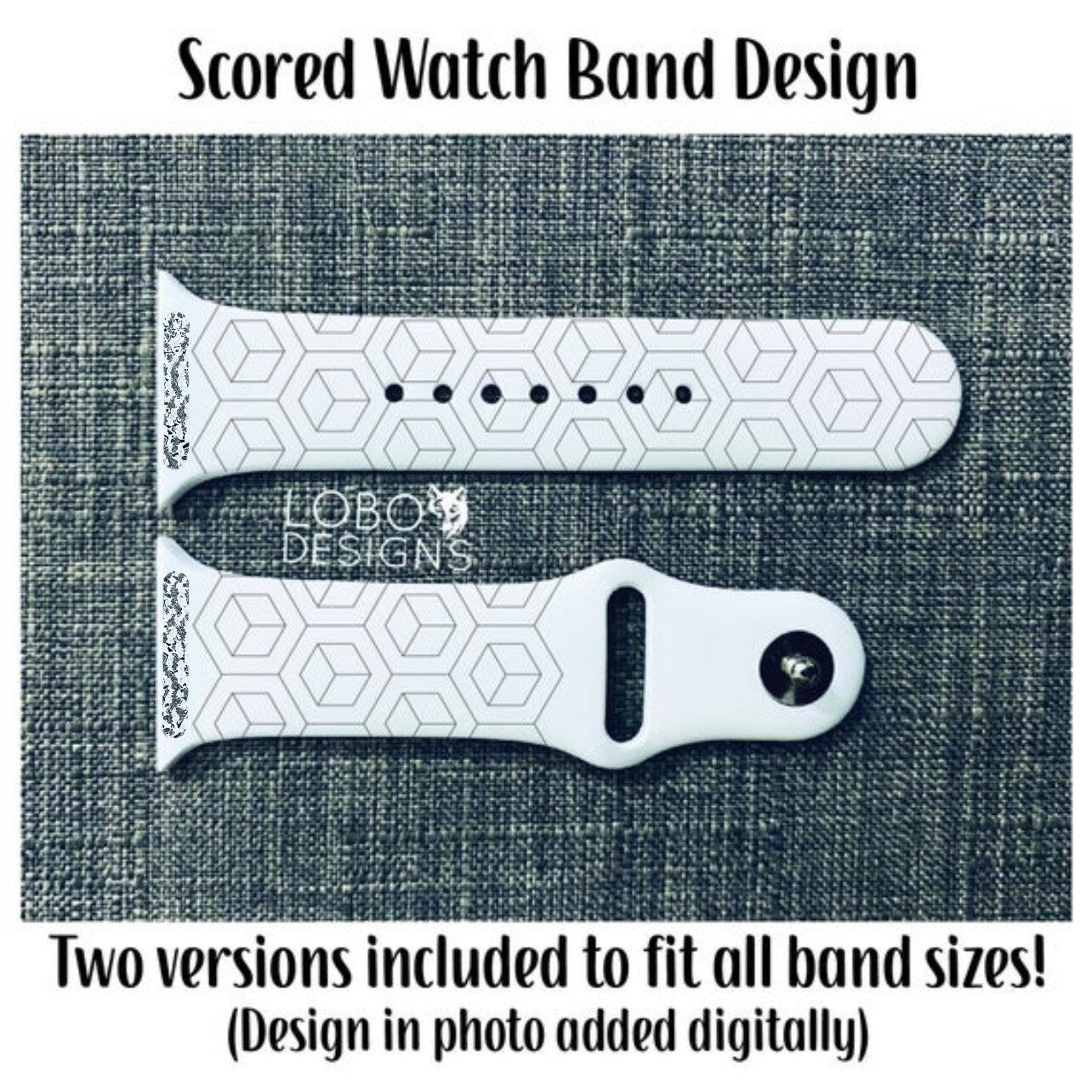 Digital Design Bundle — Cubes Watch Band Pattern (two designs included for scoring or engraving)