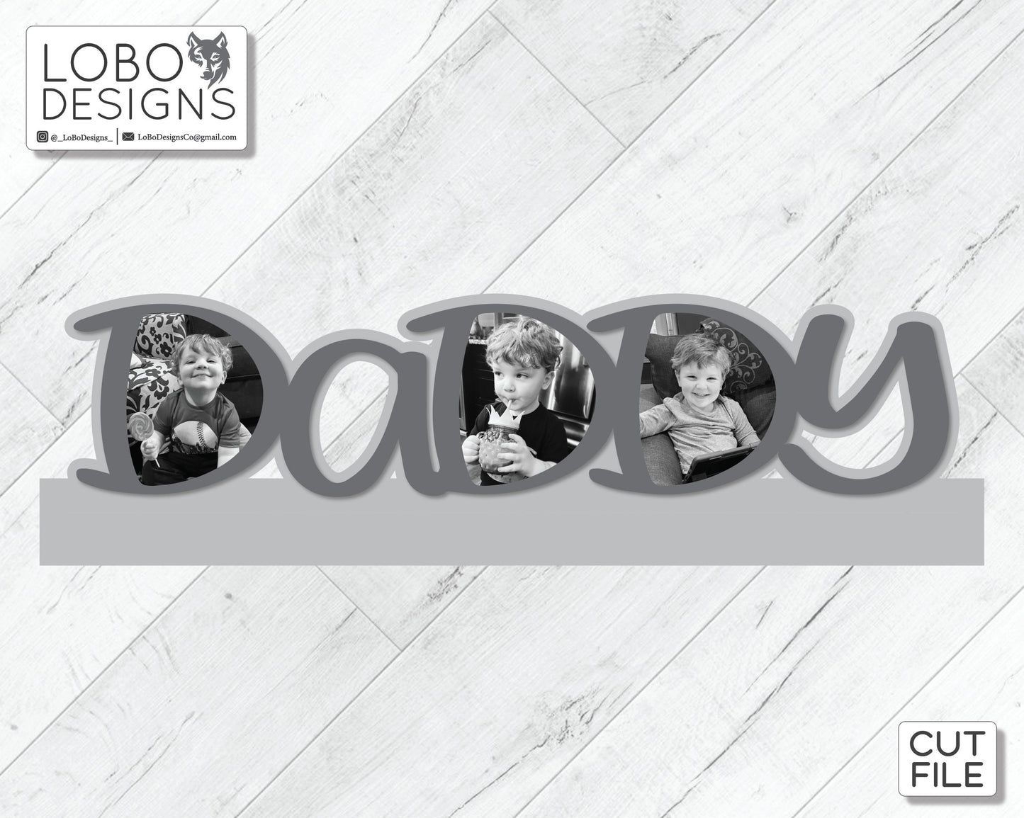 Digital Design Bundle — Daddy Picture Frame (three design options included)