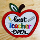 Digital Design — "Best Teacher Ever" w/ Rulers, Apples, Pencils, Mini Frames, and Backboards