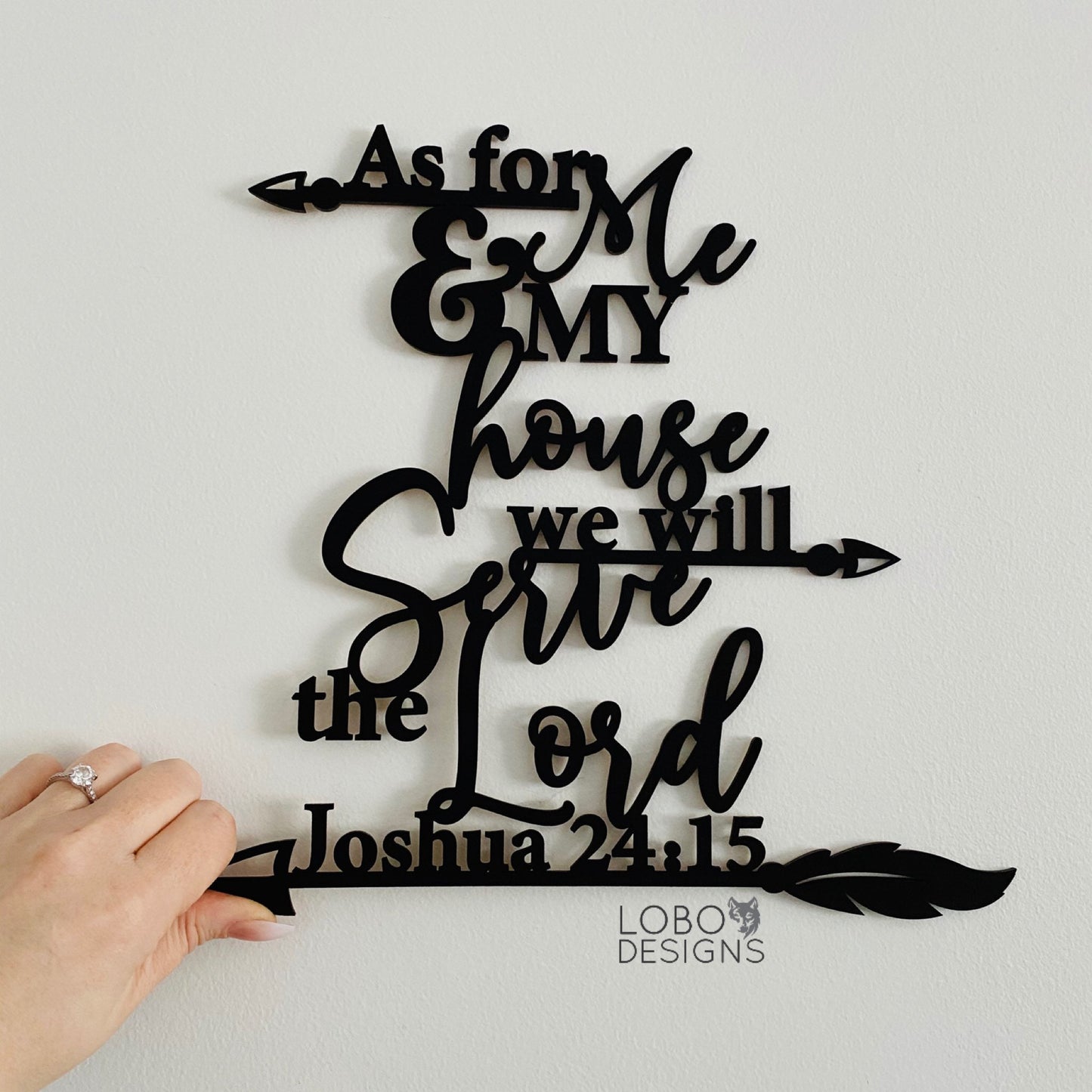 Digital Design — "As for me and my house, we will serve the Lord" Joshua 24:15 Bible Verse One-Piece Cutout