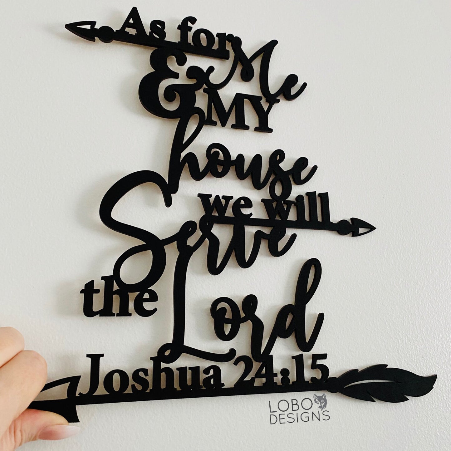 Digital Design — "As for me and my house, we will serve the Lord" Joshua 24:15 Bible Verse One-Piece Cutout