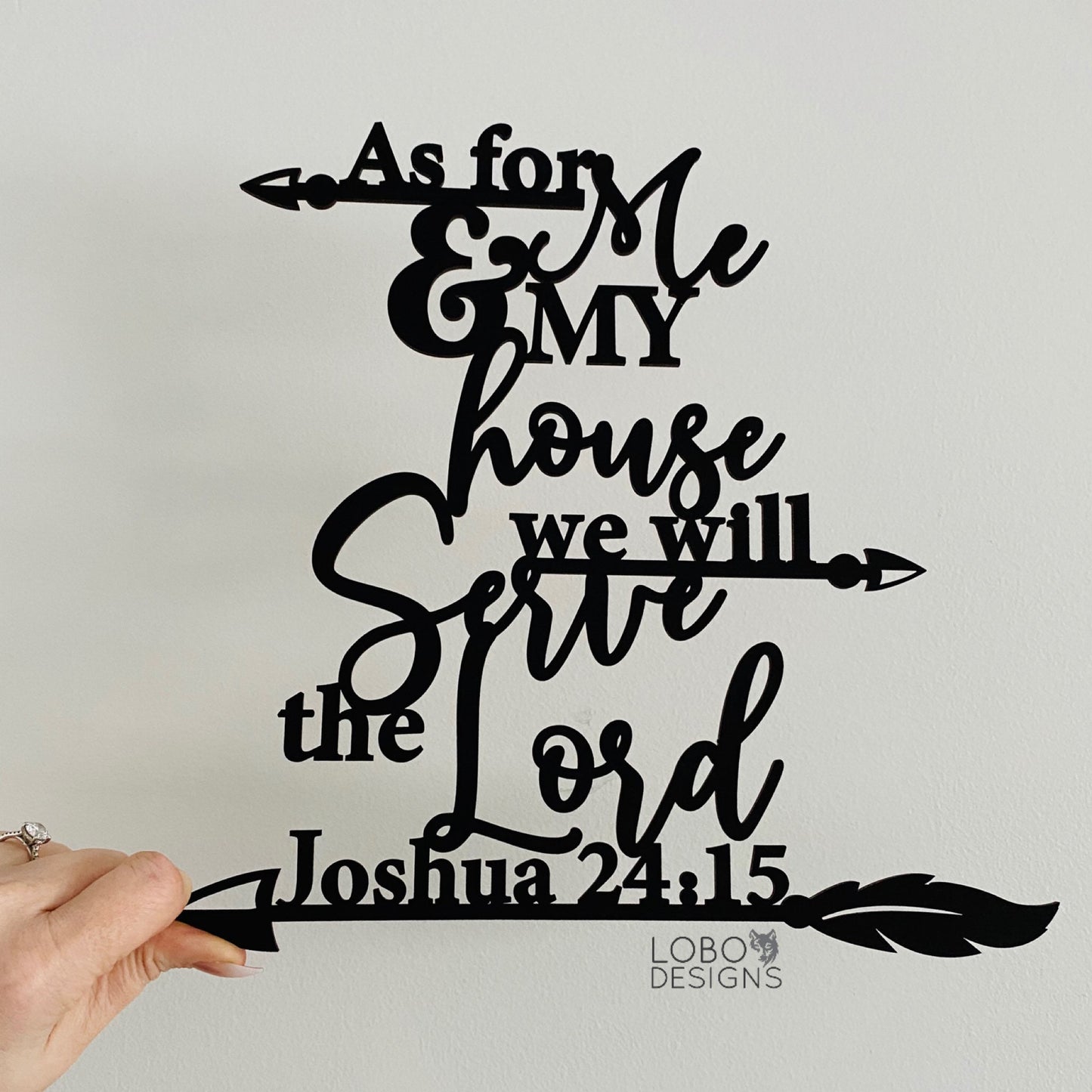 Digital Design — "As for me and my house, we will serve the Lord" Joshua 24:15 Bible Verse One-Piece Cutout