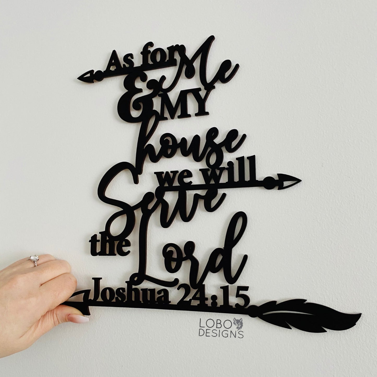 Digital Design — "As for me and my house, we will serve the Lord" Joshua 24:15 Bible Verse One-Piece Cutout