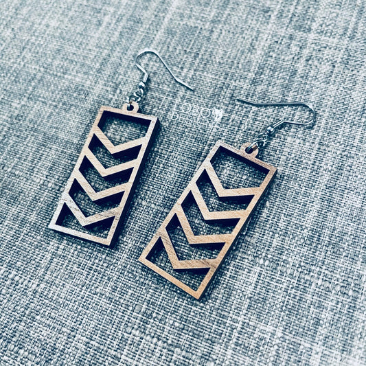 Digital Design — Chevron Rectangle Earrings