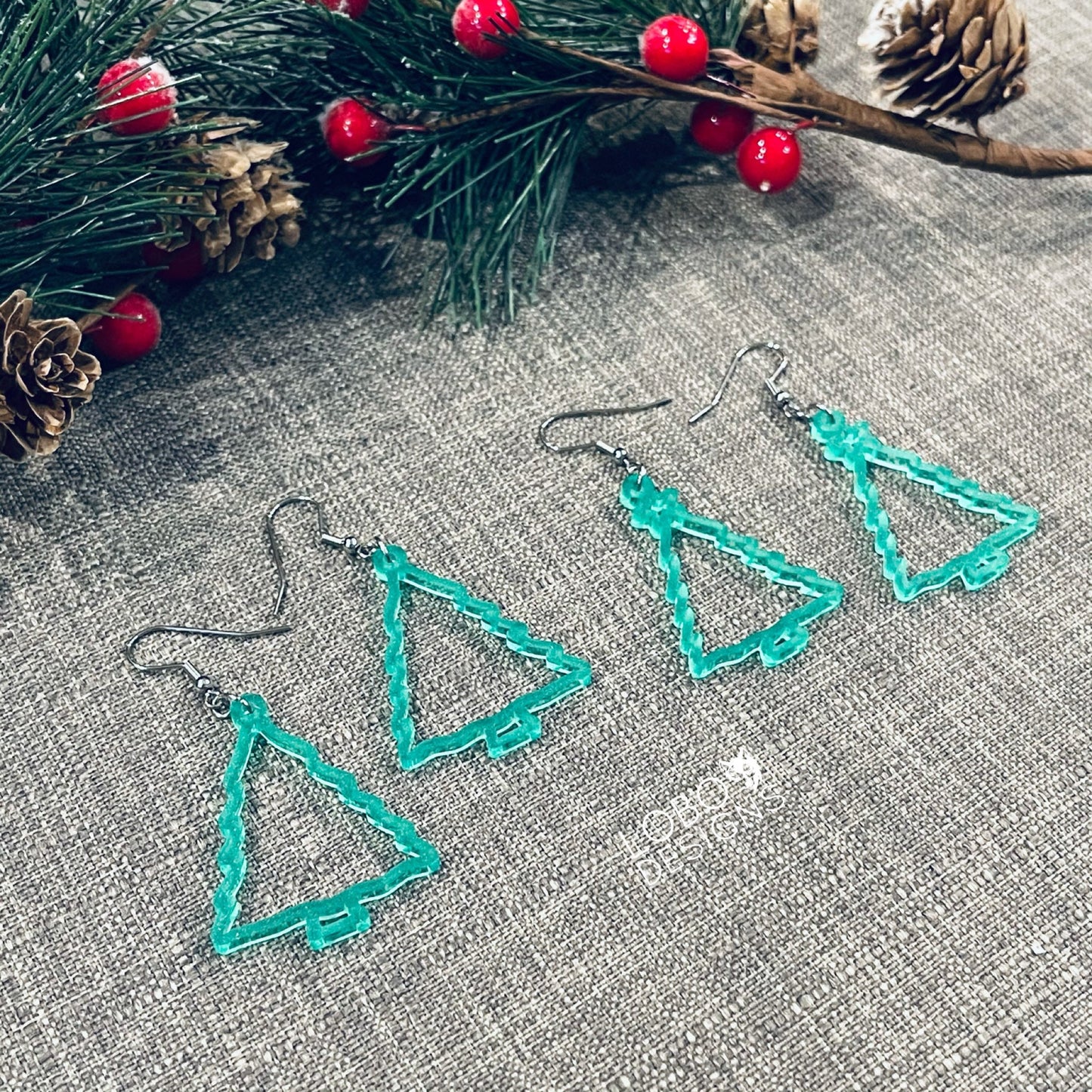 Digital Design Bundle — Christmas Tree Earrings (two designs included)