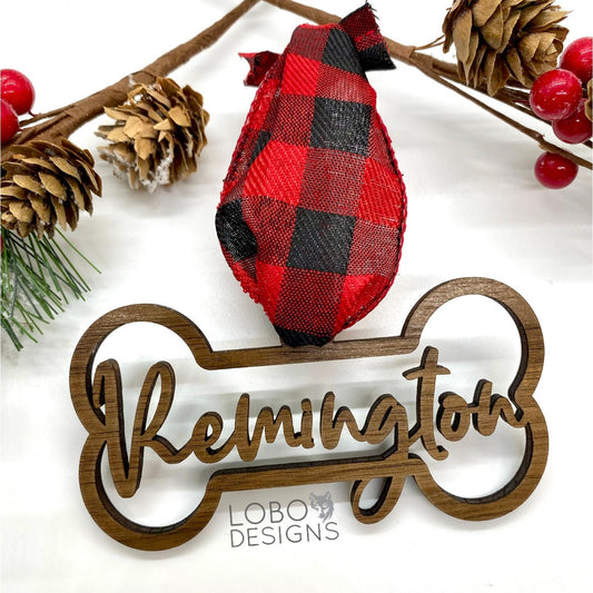 Digital Design Bundle — Dog Bone Holiday Ornaments (two designs included; add your own text)