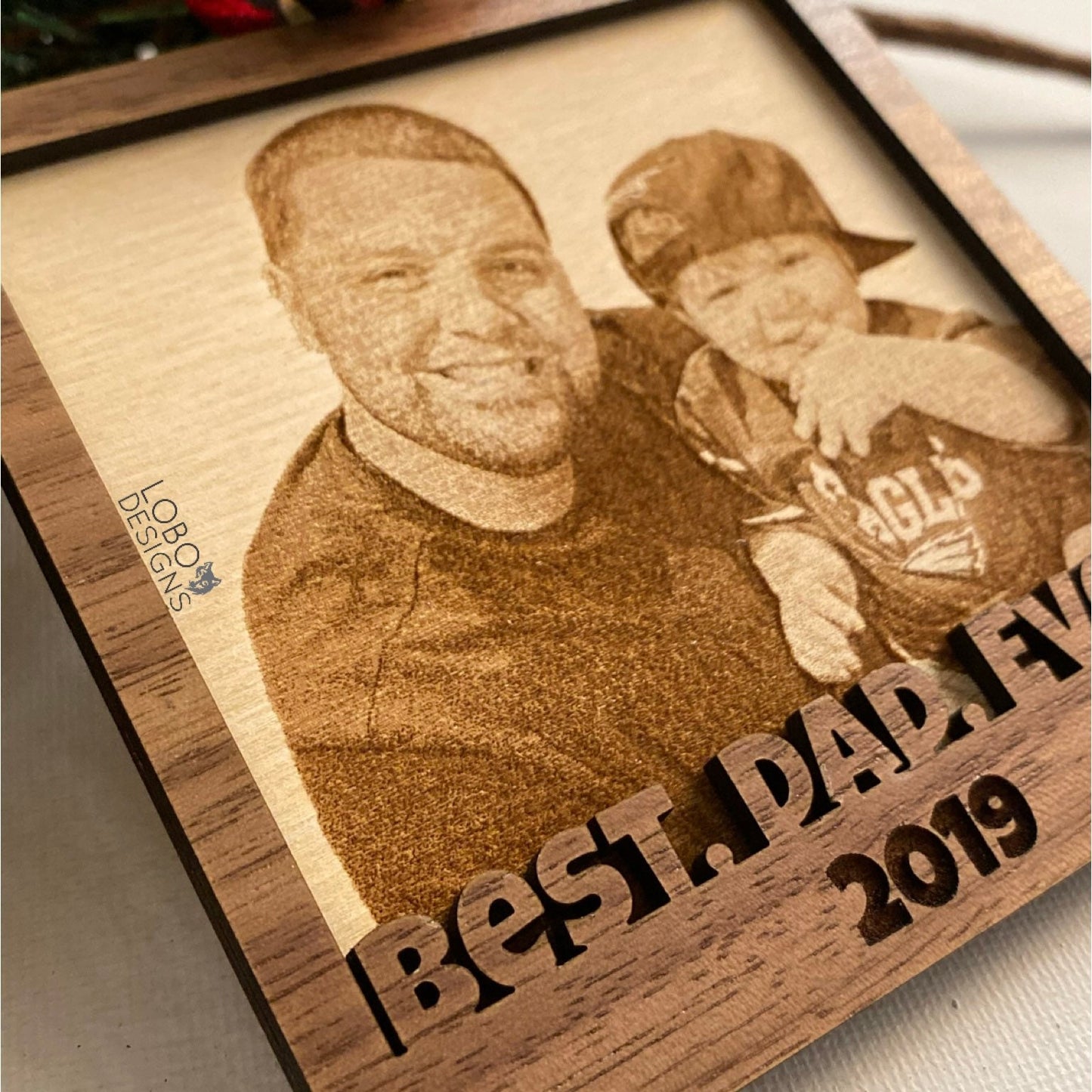 Digital Design — Best Dad Ever Holiday Ornament (includes 2020 through 2025; add your own photo)