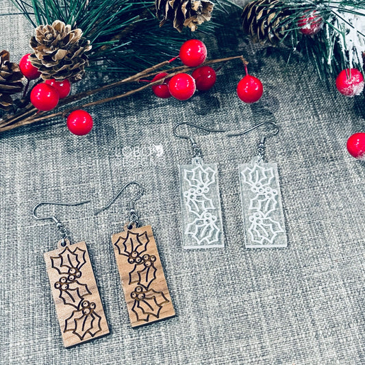 Digital Design — Holly Leaf Earrings