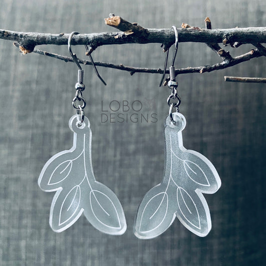 Digital Design — Single-Line Leaf Earrings