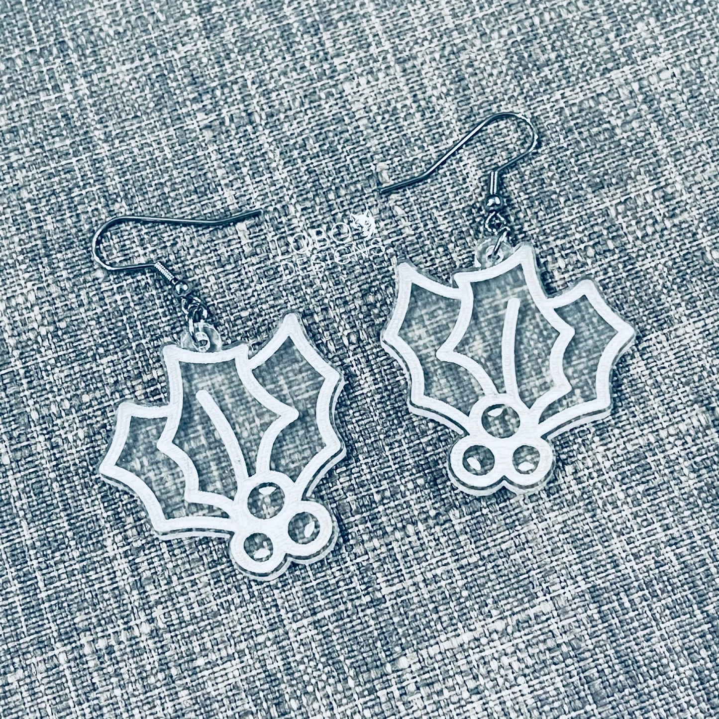 Digital Design Bundle — Holly Leaf Earrings (two designs included)