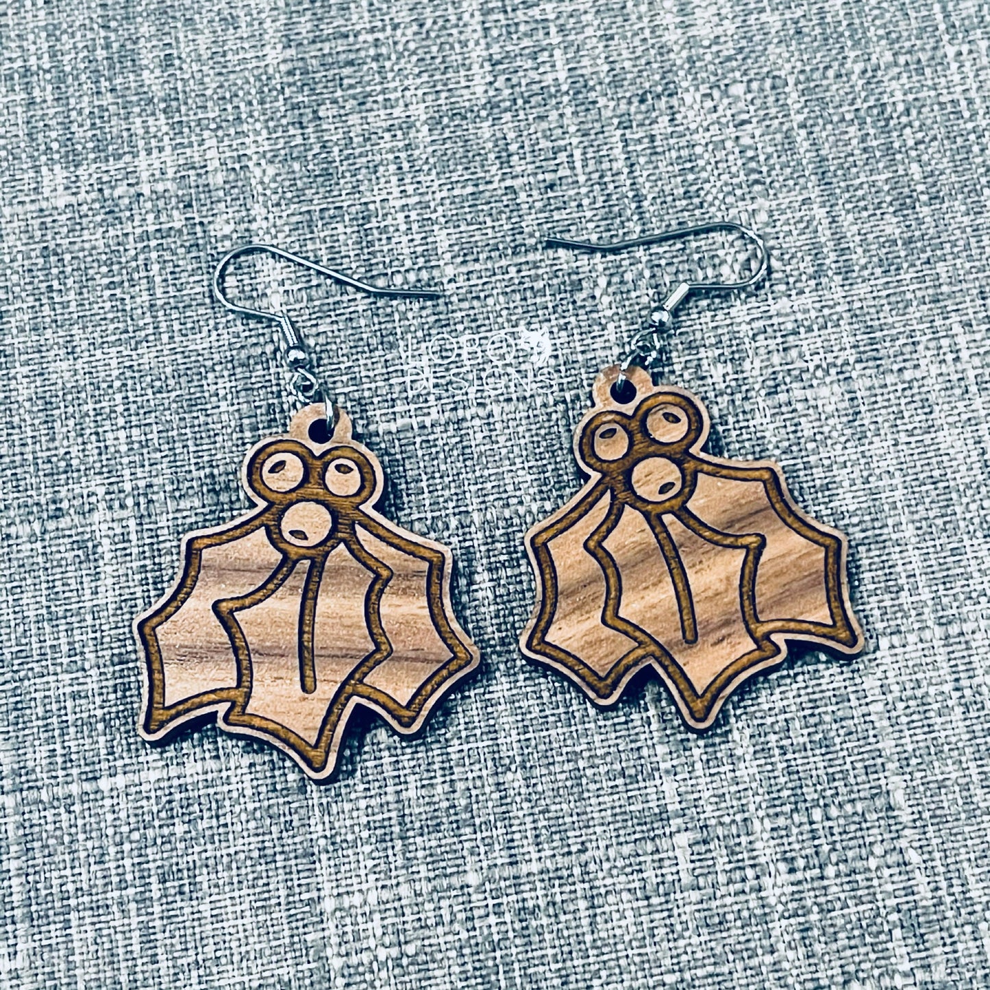 Digital Design Bundle — Holly Leaf Earrings (two designs included)