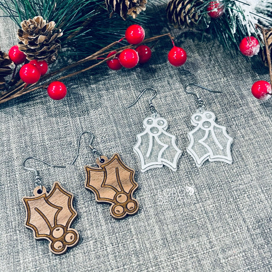 Digital Design Bundle — Holly Leaf Earrings (two designs included)