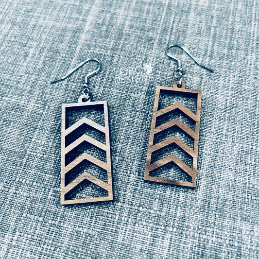 Digital Design — Chevron Rectangle Earrings