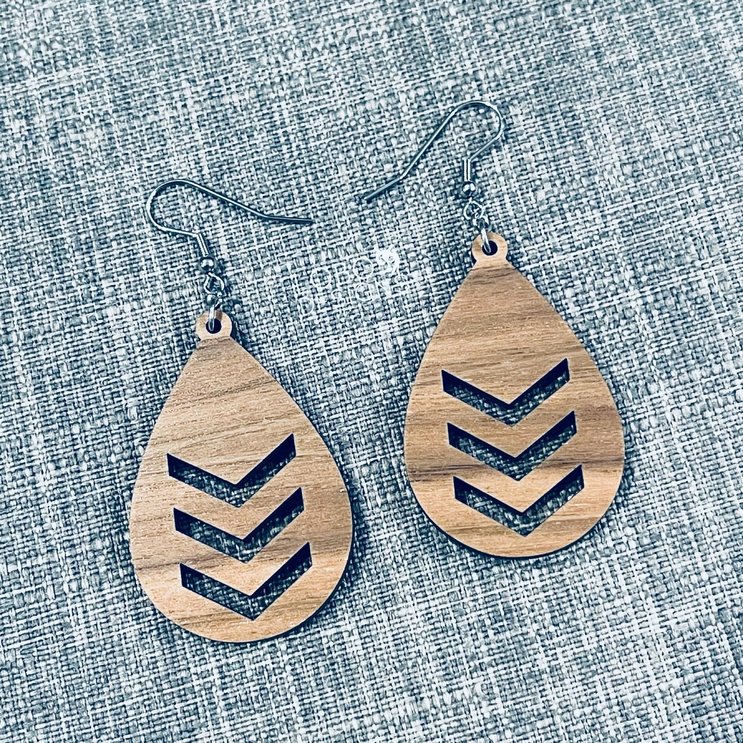 Digital Design — Chevron Tear Drop Earrings