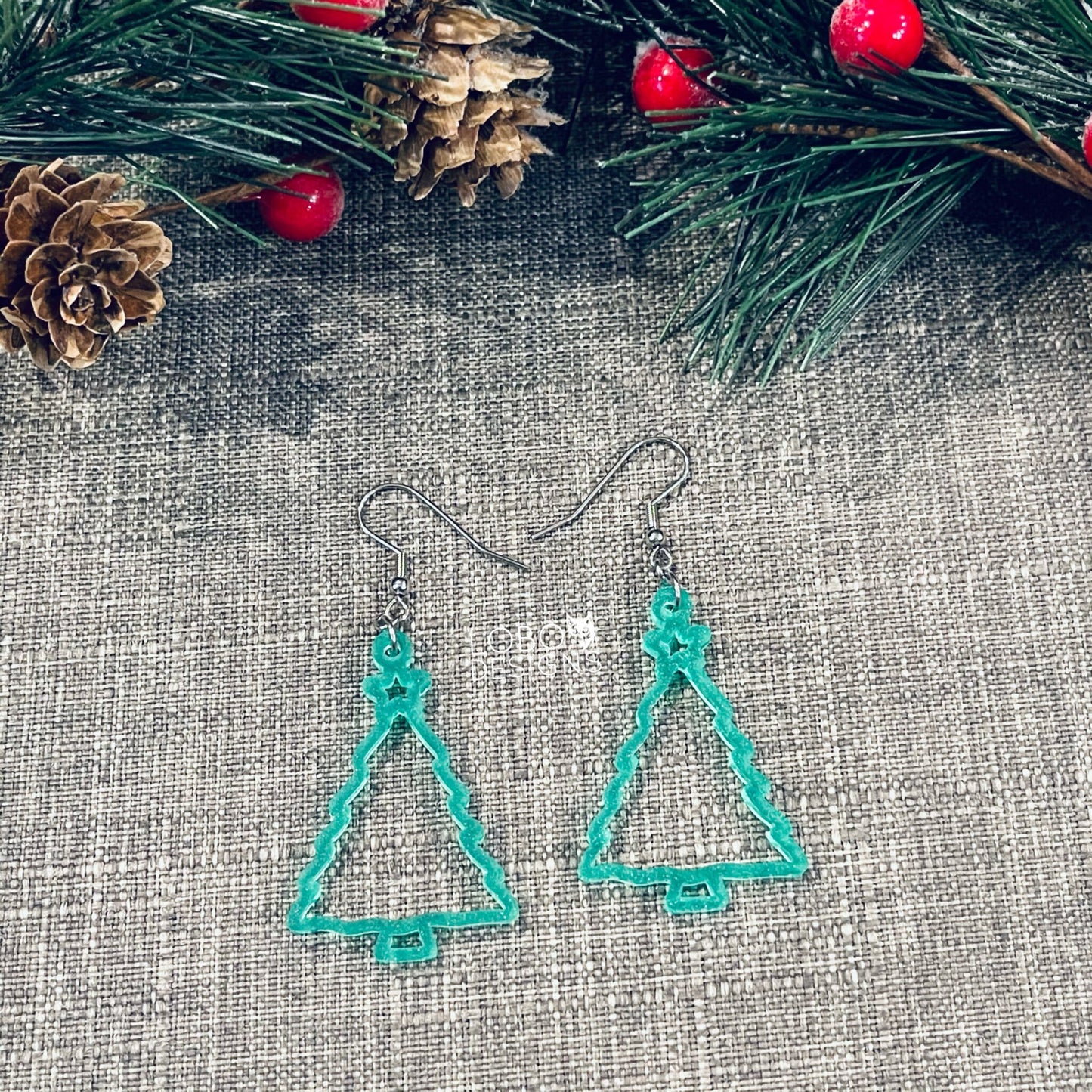 Digital Design Bundle — Christmas Tree Earrings (two designs included)