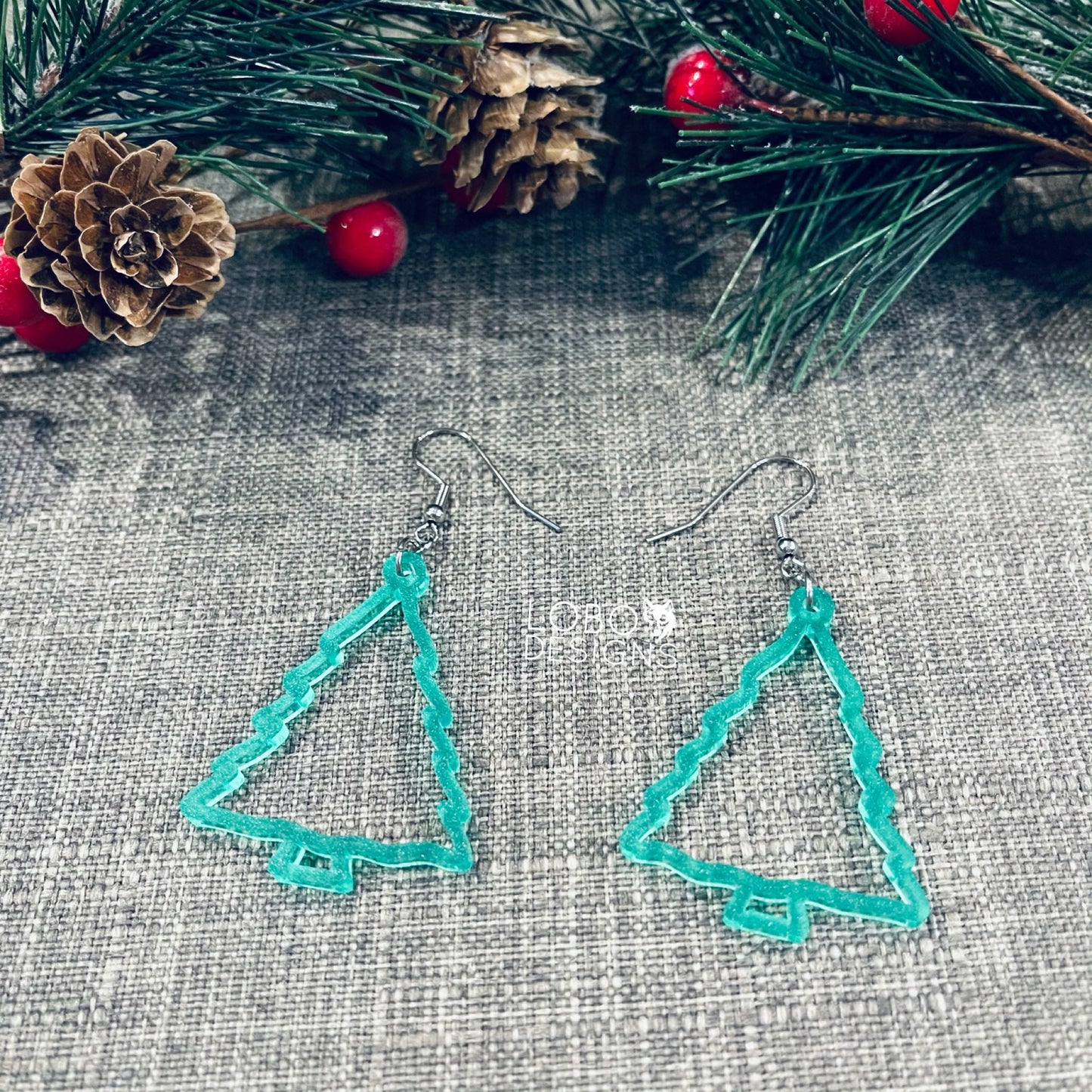 Digital Design Bundle — Christmas Tree Earrings (two designs included)