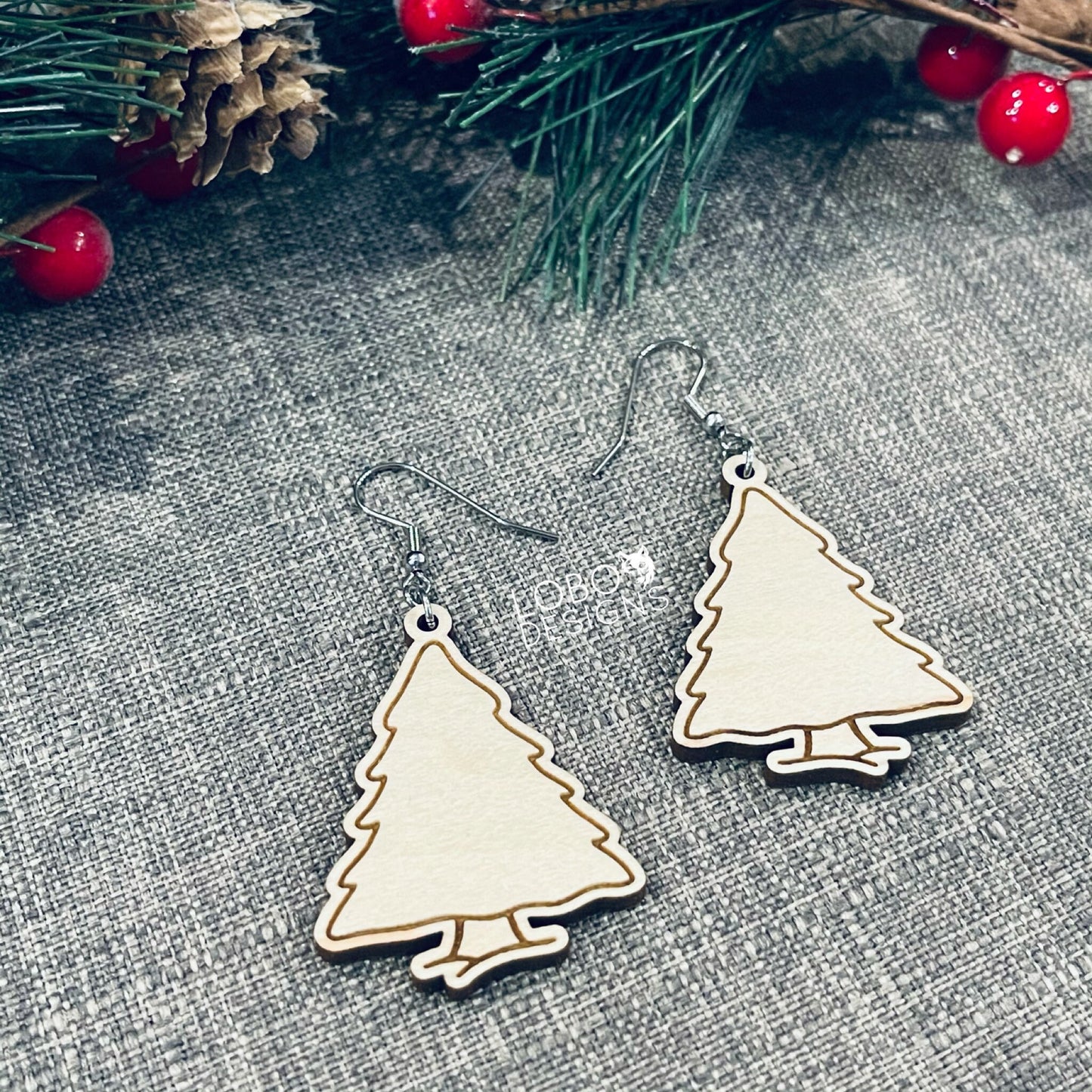 Digital Design — Christmas Tree Earrings