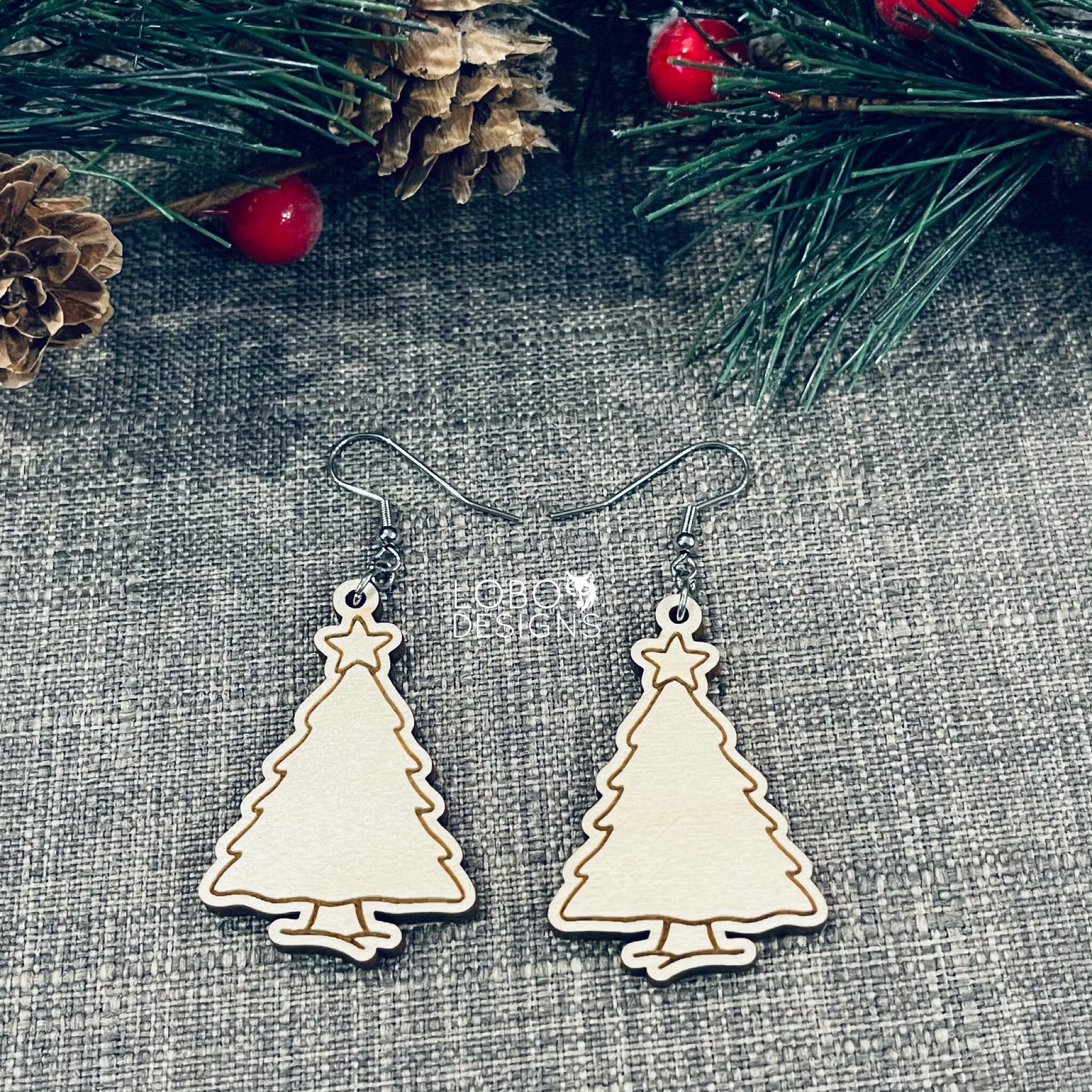 Digital Design — Christmas Tree Earrings