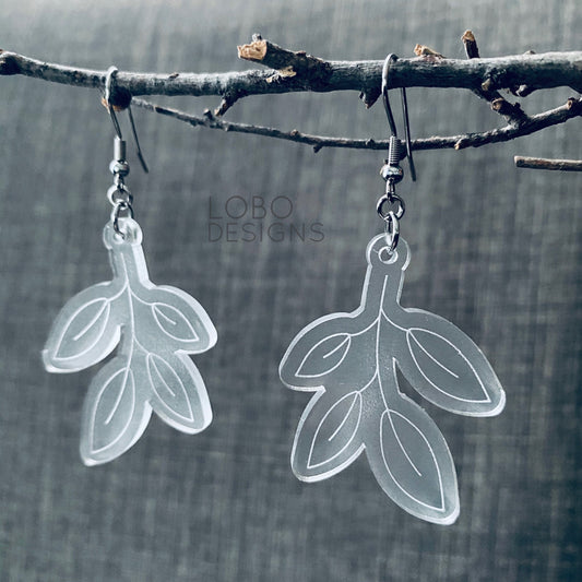 Digital Design — Single-Line Leaf Earrings