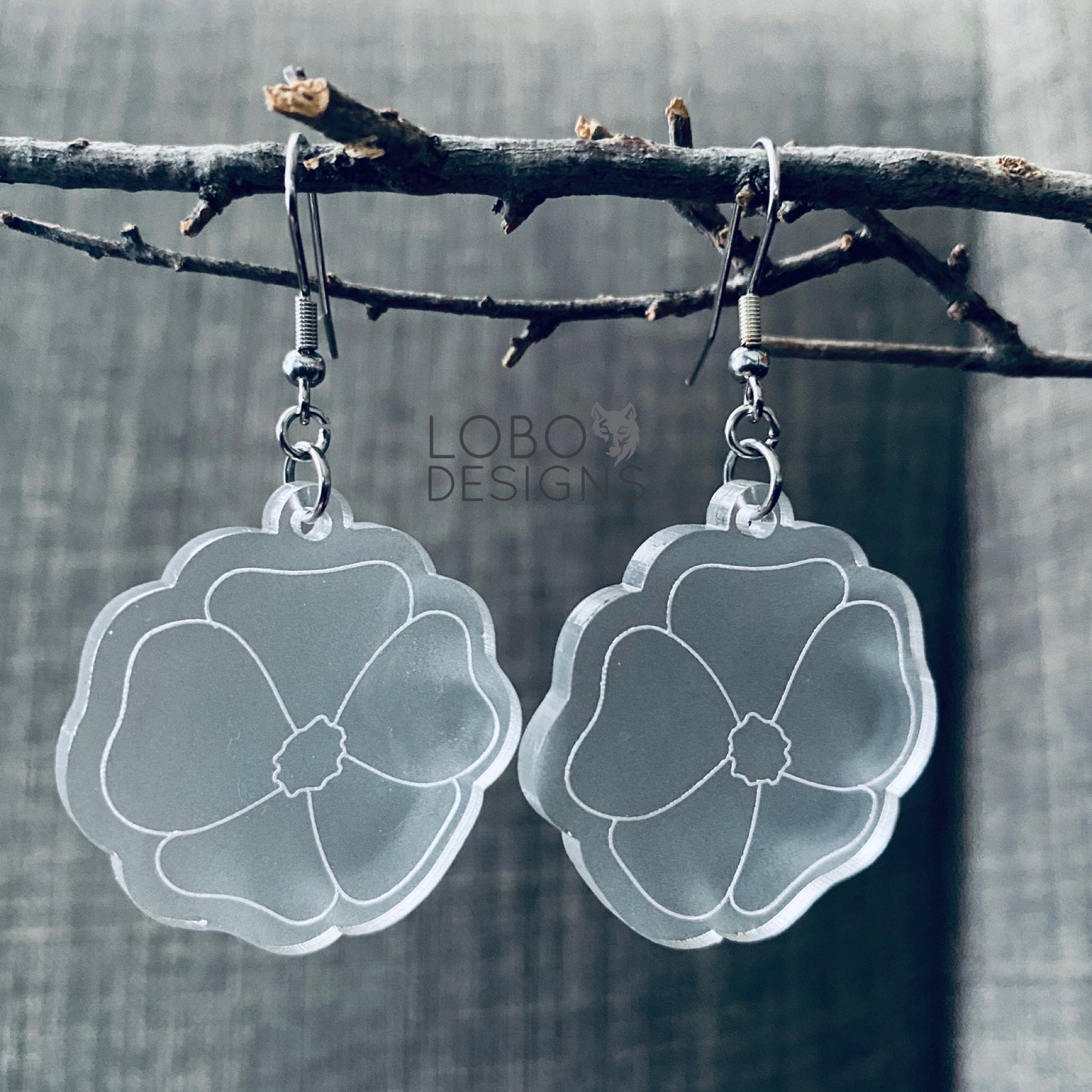 Digital Design — Single-Line Flower Earrings