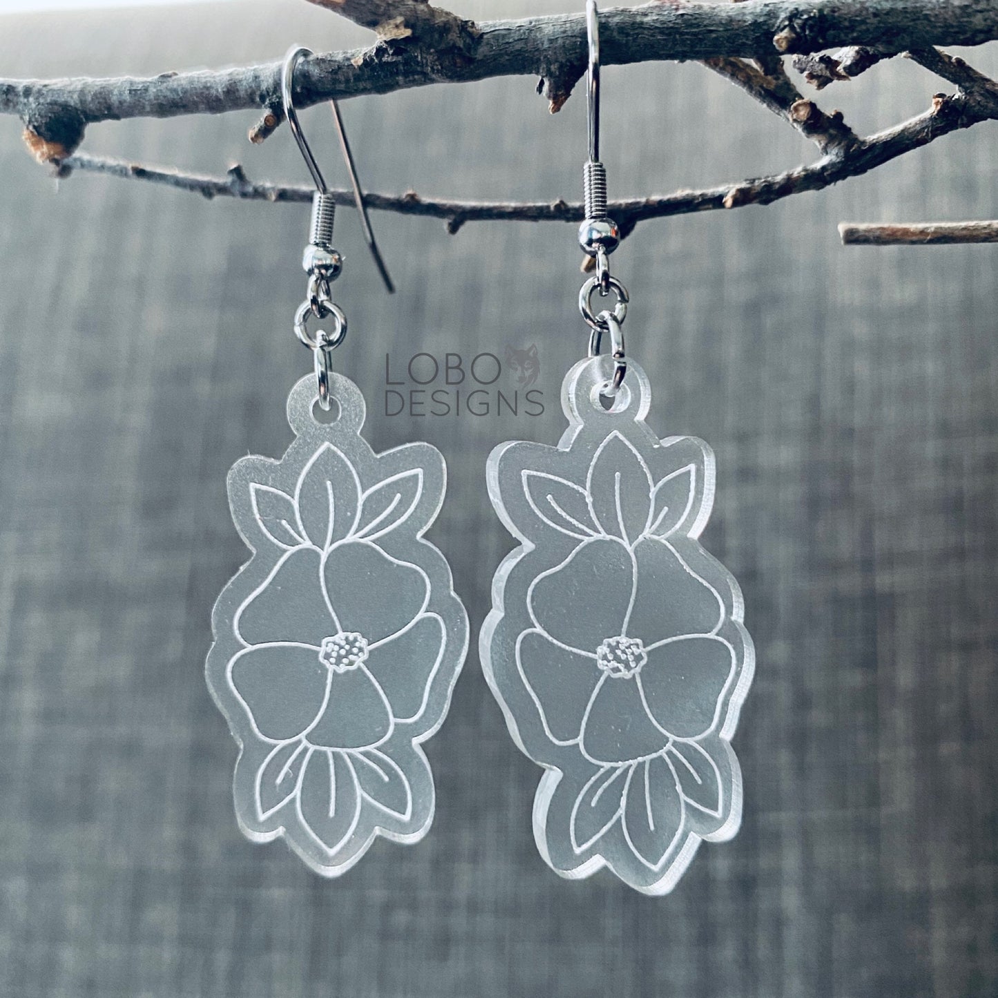 Digital Design — Single-Line Flower Earrings