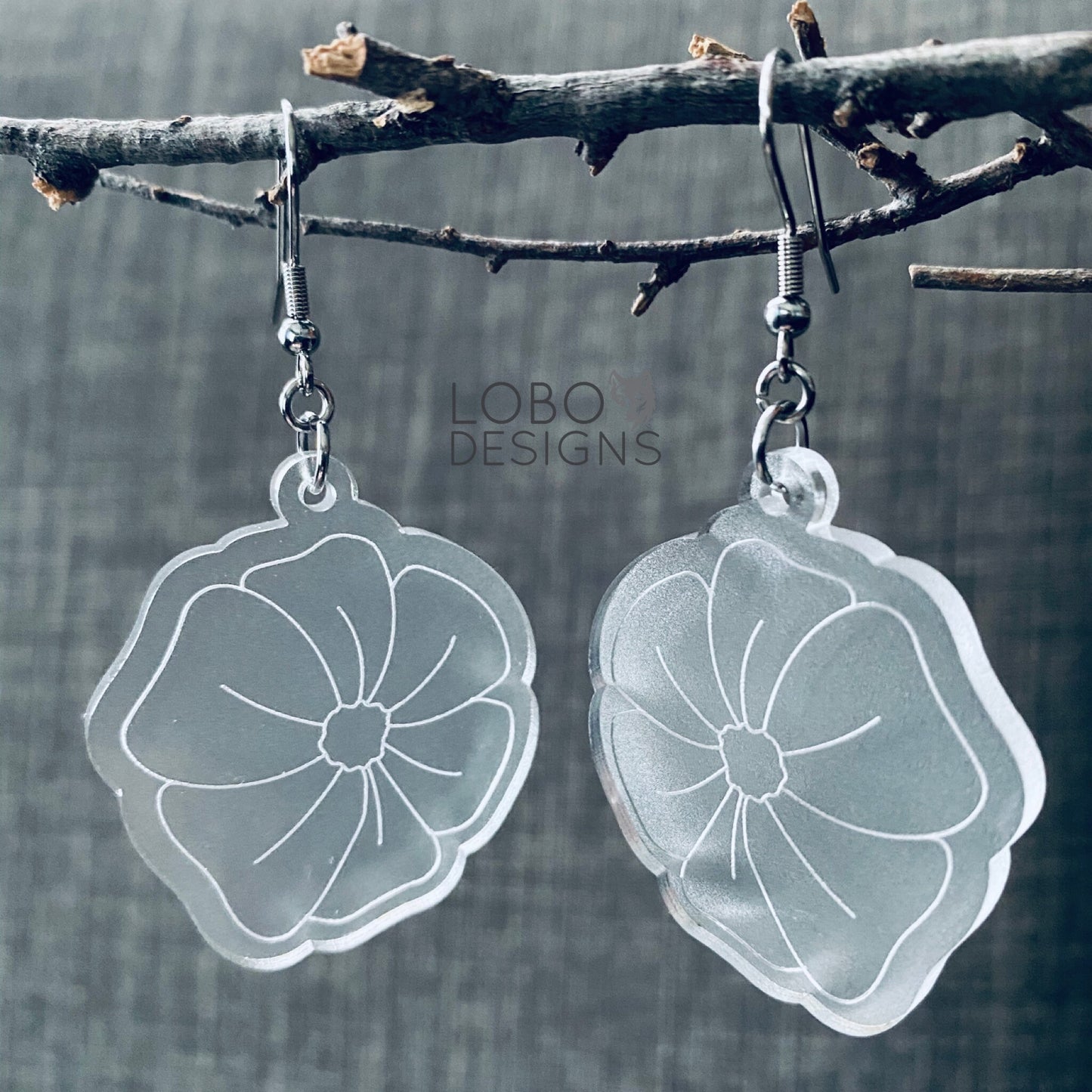 Digital Design — Single-Line Flower Earrings