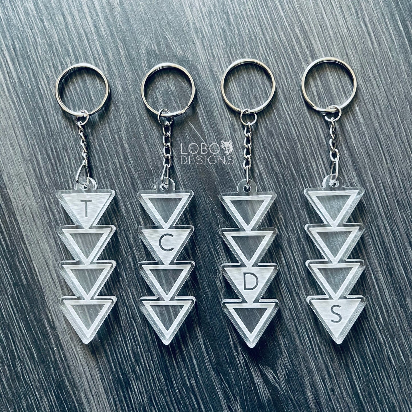 Digital Design — Triangle Geometric Keychain (add your own initials)