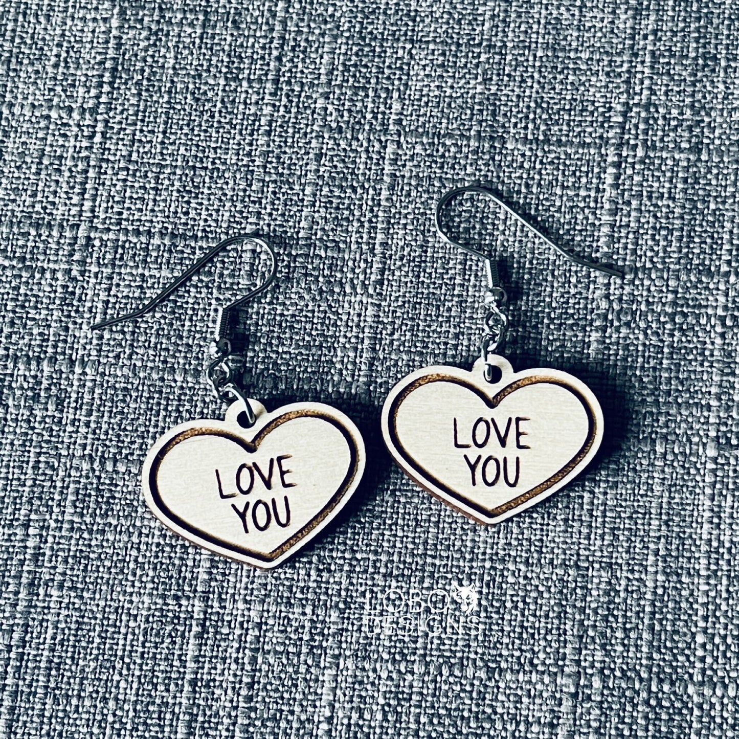 Digital Design — Candy Heart "Love You" Earrings