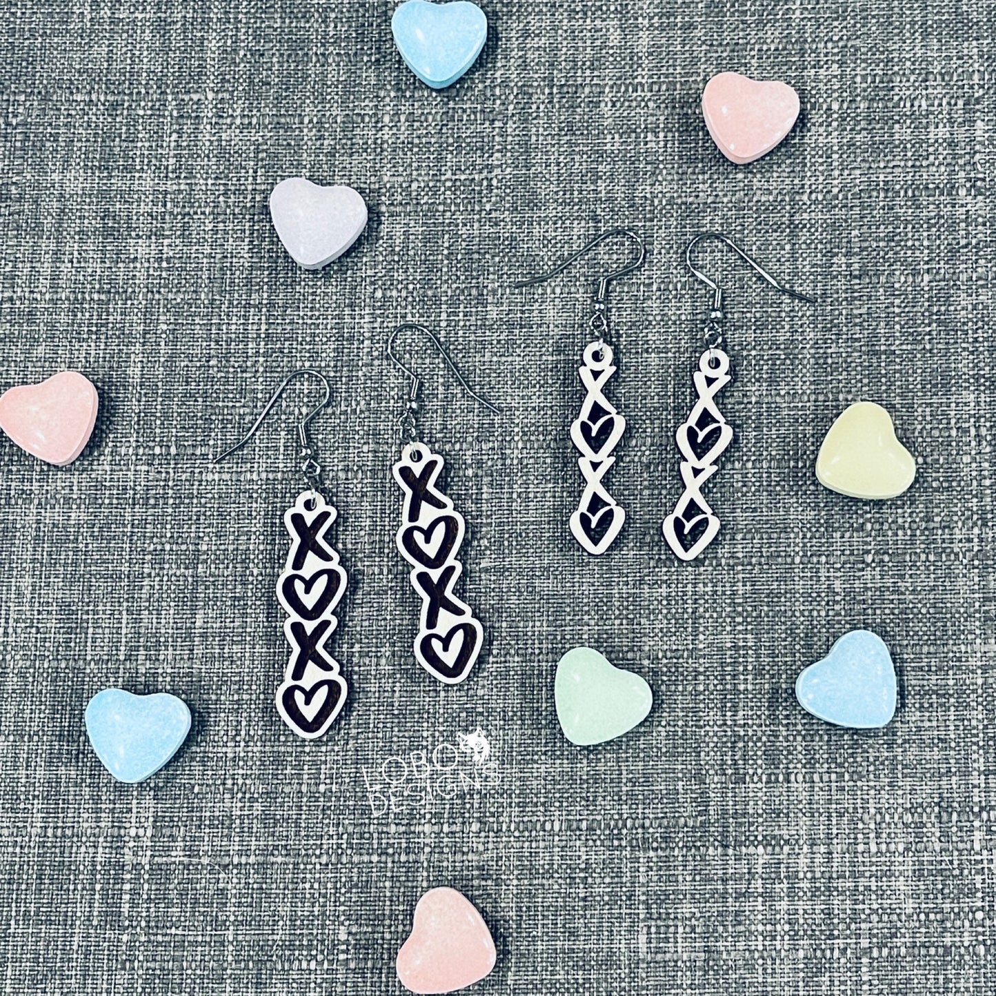 Digital Design Bundle — XOXO Earrings (two designs included)