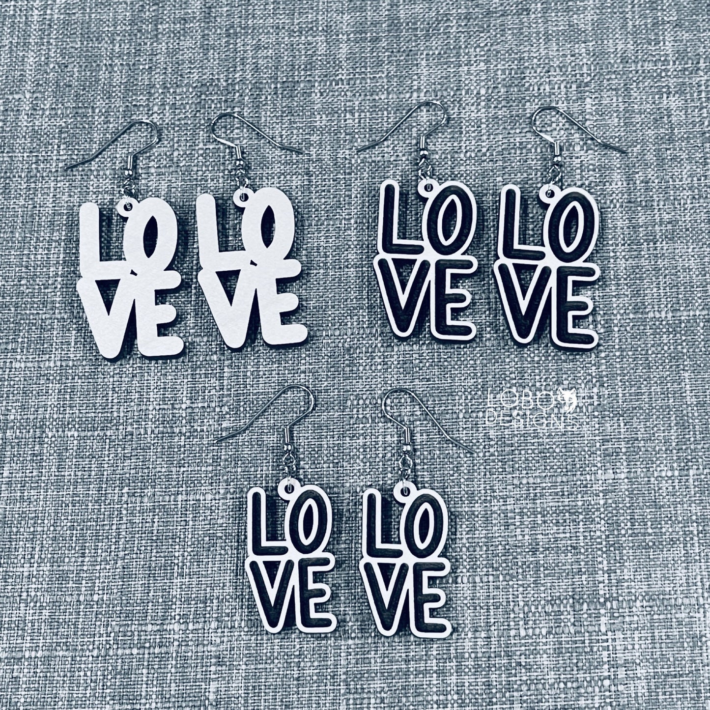 Digital Design Bundle — Love Earrings (two designs included)