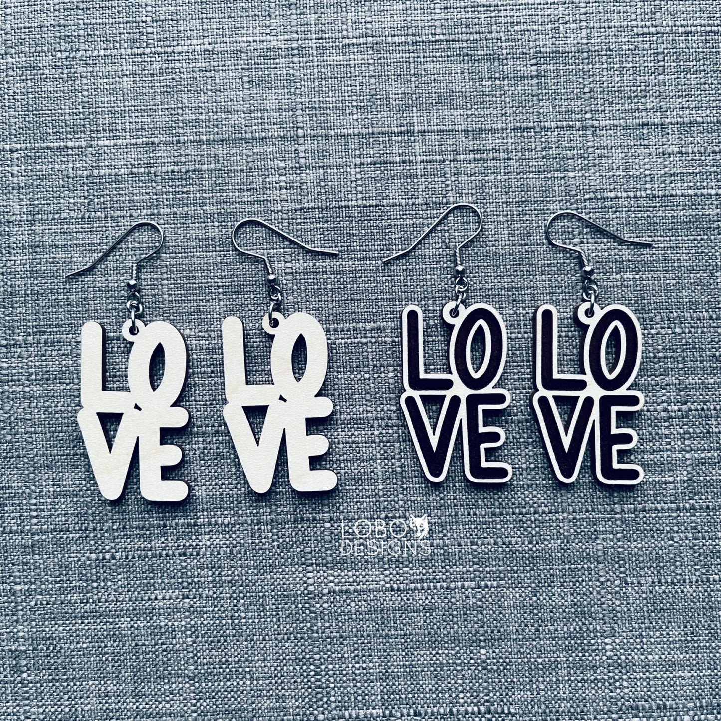 Digital Design Bundle — Love Earrings (two designs included)