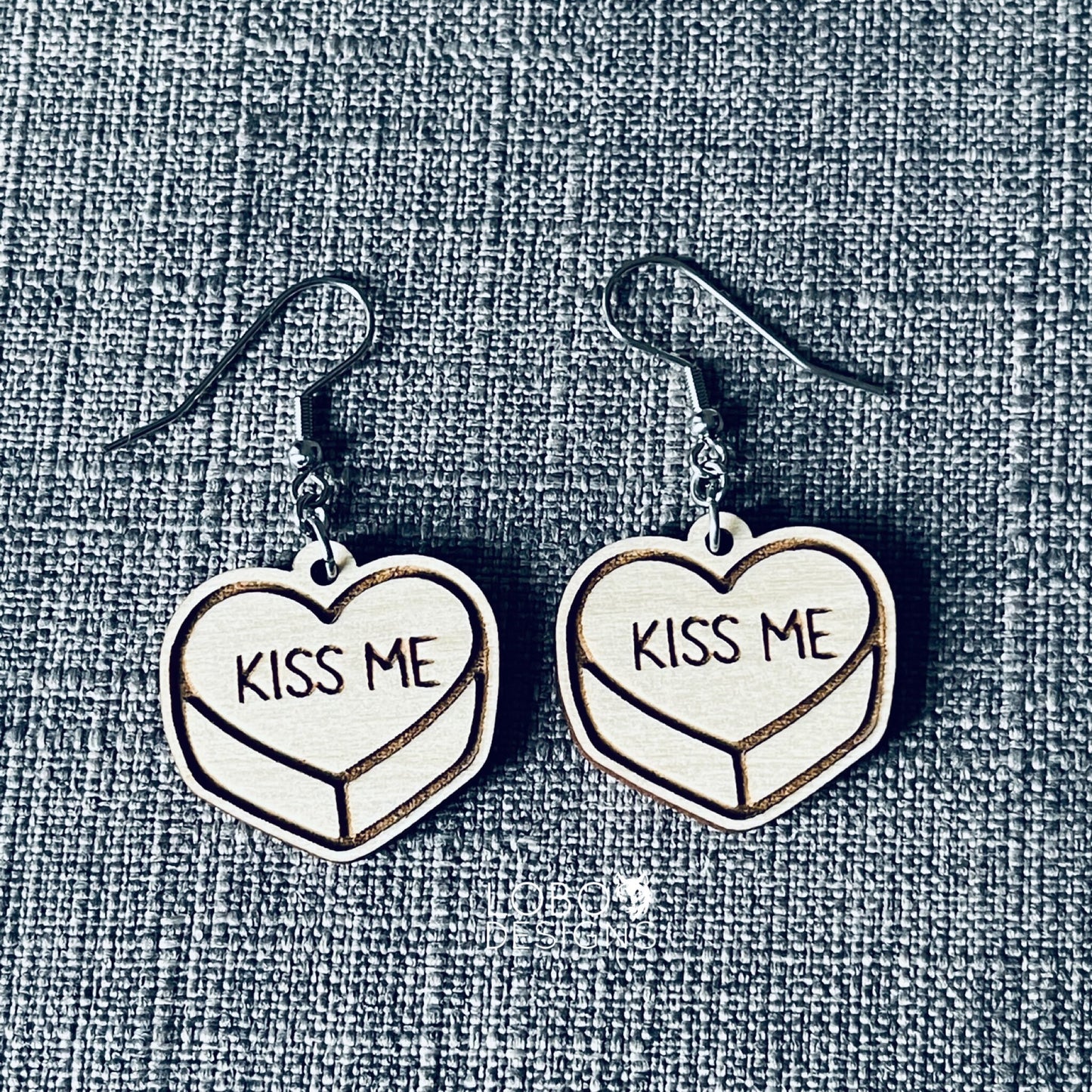 Digital Design — Candy Heart "Kiss Me" Earrings