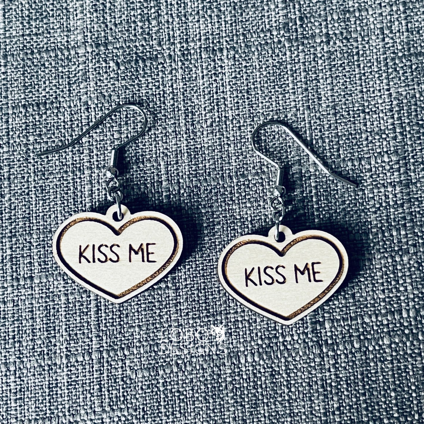 Digital Design — Candy Heart "Kiss Me" Earrings