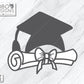 Digital Design — Graduation Cap and Diploma Shaped Cutout and Backboard