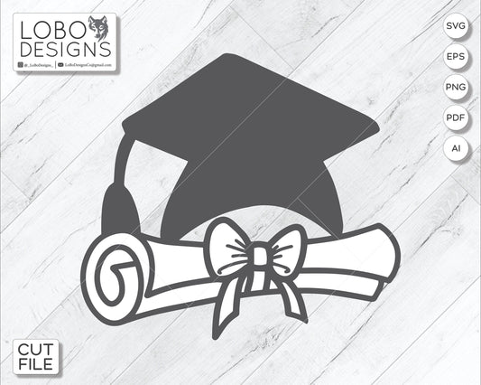 Digital Design — Graduation Cap and Diploma Shaped Cutout and Backboard