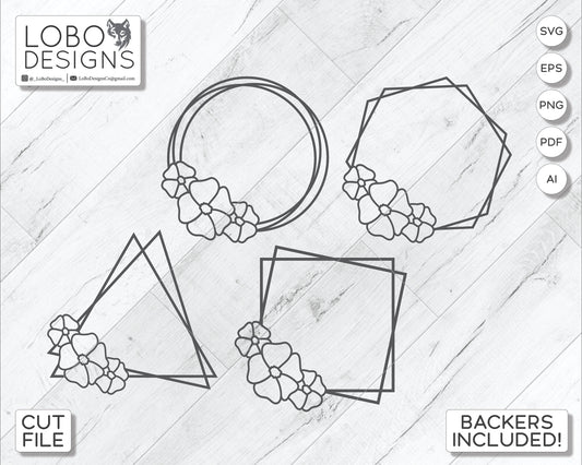 Digital Design — Floral Geometric Frames and Backboards